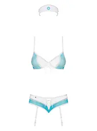 Костюм медсестри Obsessive 834-CST-6 L/XL блакитний - мініатюра 5