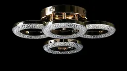 Люстра стельова LED Splendid Ray LT8003/4, 80W, золото, білий, сучасний стиль з пультом та димером