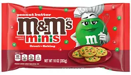 Драже M&M's Minis Peanut Butter Milk Chocolate Red & Green Christmas Candy Baking Bits 283 г