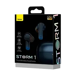 Навушники Baseus True Wireless Earphones Storm 1 | BT5.2, 50/400mAh, ANC, 5h | (NGTW140201) black - мініатюра 6