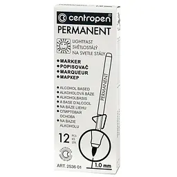 Маркер Centropen Permanent 2536 1 мм black (2536/01) - мініатюра 2