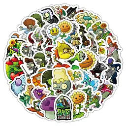 Стикерпак Зомбі проти Рослин набір наклейок GeekLand Plants vs. Zombies 60 штук