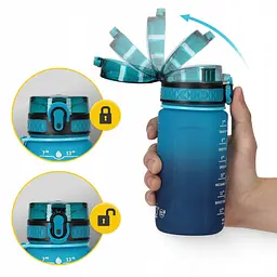 Пляшка для води спортивна 4FIZJO 500 мл 4FJ0629 Sky Blue/Blue (P-5905973400732) - мініатюра 11