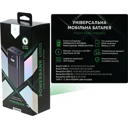 Батарея універсальна Vinga 40000 mAh 22.5W Display Black (VPBB4022) - мініатюра 9
