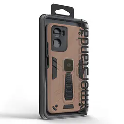 Чехол для Motorola G06 4G/G06 Power 4G, Proover, коричневый, с подставкой и магнитом, противоударный, ударопрочный, бронированный, панель-накладка, защита всего корпуса, термополиуретан (TPU) + поликарбонат (PC), ArmorStandart (ARM89064) - мініатюра 3