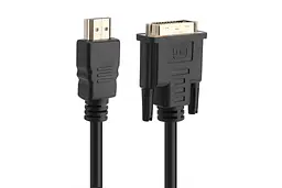 Кабель Prologix Premium HDMI - DVI V 1.3 (M/M), Single Link, 18+1, 0.5 м, Чорний (PR-HDMI-DVI-P-01-30-05m)
