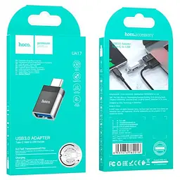 Перехідник HOCO UA17 OTG Type-C - USB3.0 Чорний - мініатюра 2