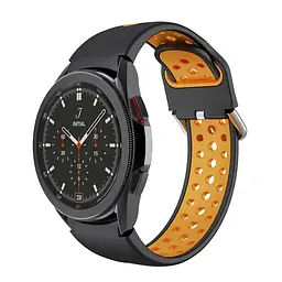 Ремінець для Samsung Galaxy Watch 4 44mm - чорно-жовтий ширина кріплення 20мм силікон Watchbands Galaxy Uniq (W40-5WB36839482) - мініатюра 2