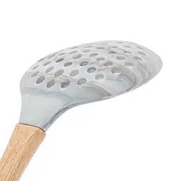 Шумівка силіконова під мармур з дерев'яною ручкою 33.5 см, Kitchen Master Бежевий 86312 - мініатюра 5