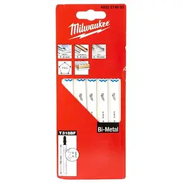 Полотна для лобзиків T318BF Bi-Metal MILWAUKEE, 105мм/ крок зуба 1,0мм, (5шт), (універсальні)