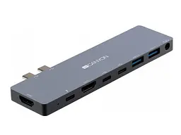 Док-станція для ноутбука Canyon Docking Station with 8 port, 1*Type C PD100W+2*Type-C (CNS-TDS08DG) - мініатюра 2
