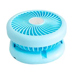 Міні вентилятор на акумуляторі Mini Fan блакитний, складаний з USB, настільний - мініатюра 5