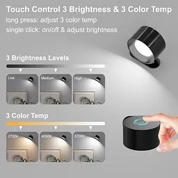 Світлодіодні настінні світильники Coollamp із батарейним живленням, 2 шт. - мініатюра 2