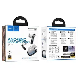 Бездротові TWS навушники Hoco EQ16, вакуумні, ANC, ENC, Noise Reduction, BT5.3, 40mAh, 320mAh, 7h, blue glaze - мініатюра 3