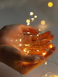 Світлодіодна новорічна LED гірлянда-нитка "КРАПЛІ РОСИ" на батарейках + USB 100LED 10 м Теплий білий (30307081) - мініатюра 6