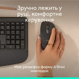 Мишка Logitech Signature Comfort Plus M850L Wireless/USB-C for Business Graphite (910-007704) - мініатюра 6