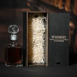Подарунковий набір віскі Whiskey Stones №11 графин Pasabahce в дерев'яному пеналі - мініатюра 4