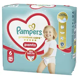 Підгузки-трусики Pampers Premium Care Pants Розмір 6 (13-19 кг) 31 шт. - мініатюра 2