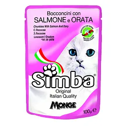 Вологий корм для котів Simba Cat Wet лосось та рибка дорі 100 г (70009379)