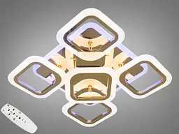 Стельова люстра LED Diasha AS8060/4+1G, 80W, 3200K-6500K, золото, акрил, сучасний стиль з пультом та диммером