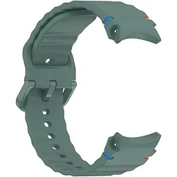Силіконовий ремінець BeCover Ribbed Tape для Samsung Galaxy Watch (20 mm) 3 41 mm/4 40mm-44mm/5 40-44mm/6 40-44mm/7 40-44mm Dark Green (712041) - мініатюра 2