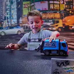 Машинка Road Rippers City Service Fleet Сміттєвоз, блакитна, моторизована (20191) - мініатюра 6