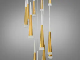 Люстра каскадна LED Diasha 3002/15G, 60W, золота, для холу, коридору, вітальні, офісу - мініатюра 4