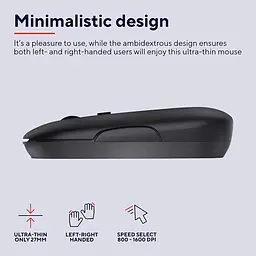 Комп'ютерна миша Trust Puck Rechargeable Ultra-Thin BT/WL Silent чорний teh0014000 - мініатюра 8