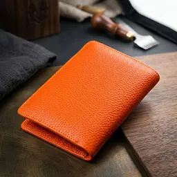 Унікальний вертикальний гаманець з натуральної шкіри Canpellini 21680 помаранчевий - мініатюра 4