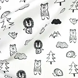 Простирадло Cosas на резинці 120х200 animals, білий (AnimalsBlackWhite_120x200x20) - мініатюра 5