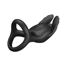 Віброкільце Pretty Love Silas Vibrant Penis Ring 9.5 см чорний - мініатюра 7