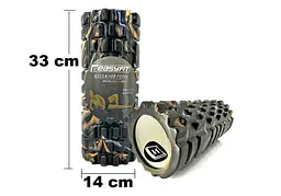 Масажний ролик EasyFit Grid Roller 33 см v.1.1 Multi Чорний (EF-2021-BK) - мініатюра 3