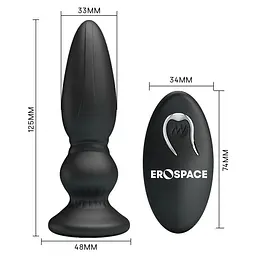 Анальна пробка Erospace Deeplo 12.5 см (чорний) - мініатюра 5