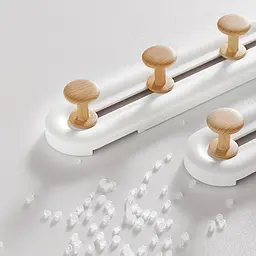 Вішалка МВМ My Home 3 гачки 50х180 мм білий/дерево (HP-01/3 WHITE/WOOD) - мініатюра 3