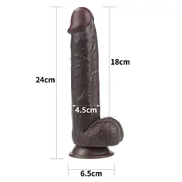 Фалоімітатор LoveToy Sliding Skin 24 см коричневий - мініатюра 3