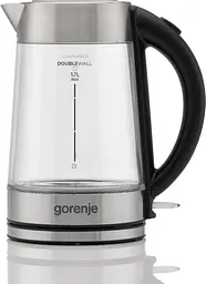 Електрочайник Gorenje 1.7 л 2 200 Вт strix контроль скло нержавіюча сталь kuh0015406 - мініатюра 2