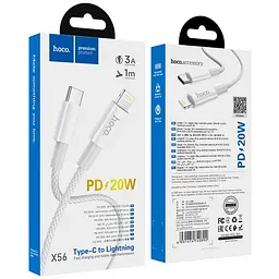 Кабель Hoco X56 Pisces Cable USB to Lightning 3A 1m White - мініатюра 2