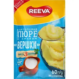 Пюре швидкого приготування Reeva картопляне зі смаком вершків 60 г (930312)