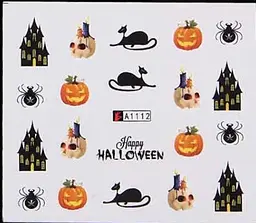 Наклейки для нігтів Happy Halloween 5 x 6 см різнобарвний