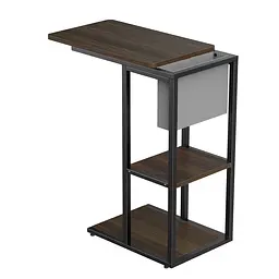 Приставний столик OfficePro Dark Wood Black із лотком для зберігання (SD175DW) - мініатюра 2