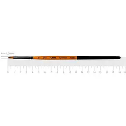 Пензель синтетика кутова FLAME 1368А №0 коротка ручка Rosa
