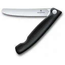 Кухонний ніж Victorinox SwissClassic Foldable Paring лезо 11см хвил. з чорн. ручкою (блістер) - мініатюра 2