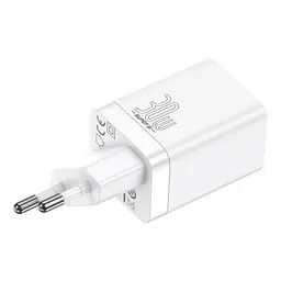 Сітчасте зарядне пристрій Baseus Super Si Pro Quick Charger C+U 30W EU білий CCSUPP-E02 - мініатюра 2