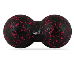 Масажний м'яч подвійний PowerPlay PP-4352 Epp foam peanut ball (d8*16 см) Чорно/Червоний (PP_4352_Red_8*16)
