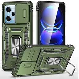 Ударостійкий чохол Epik Camshield Army Ring для Xiaomi Redmi 12 / Poco M6 Pro 5G Оливковий / Army Green
