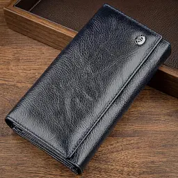 Гаманець-клатч із візитницею ST Leather 18880 сіро-синій