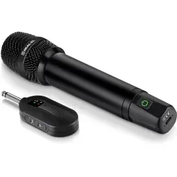 Мікрофон для караоке REAL-EL KM-830, Black, 6.35 мм jack, підключення бездротове, - 60 дБ, радіус дії до 25 м, час роботи до 12 год (EL121900001) - мініатюра 2