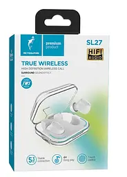 Bluetooth-гарнітура SkyDolphin TWS SL27 Білий (SDBTE-000191) - мініатюра 2