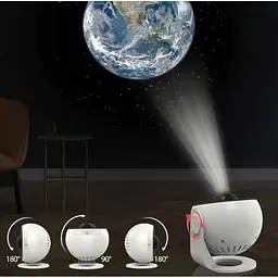 Дитячий нічник проектор зоряного неба + 12 картриджів Galaxy Projector мережевий світильник нічний для дітей спальні з проекцією планетарій для спальні нічник зоряне небо дитячий Білий - мініатюра 5