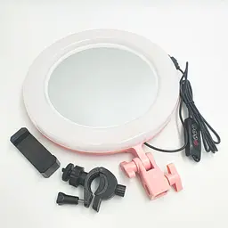 Кільцева світлодіодна Led лампа 26см із Дзеркало та штативом 210см світло підсвічування для професійної зйомки блогерам візажистам тиктокерам Ring Fill Light Ra-95 - мініатюра 3